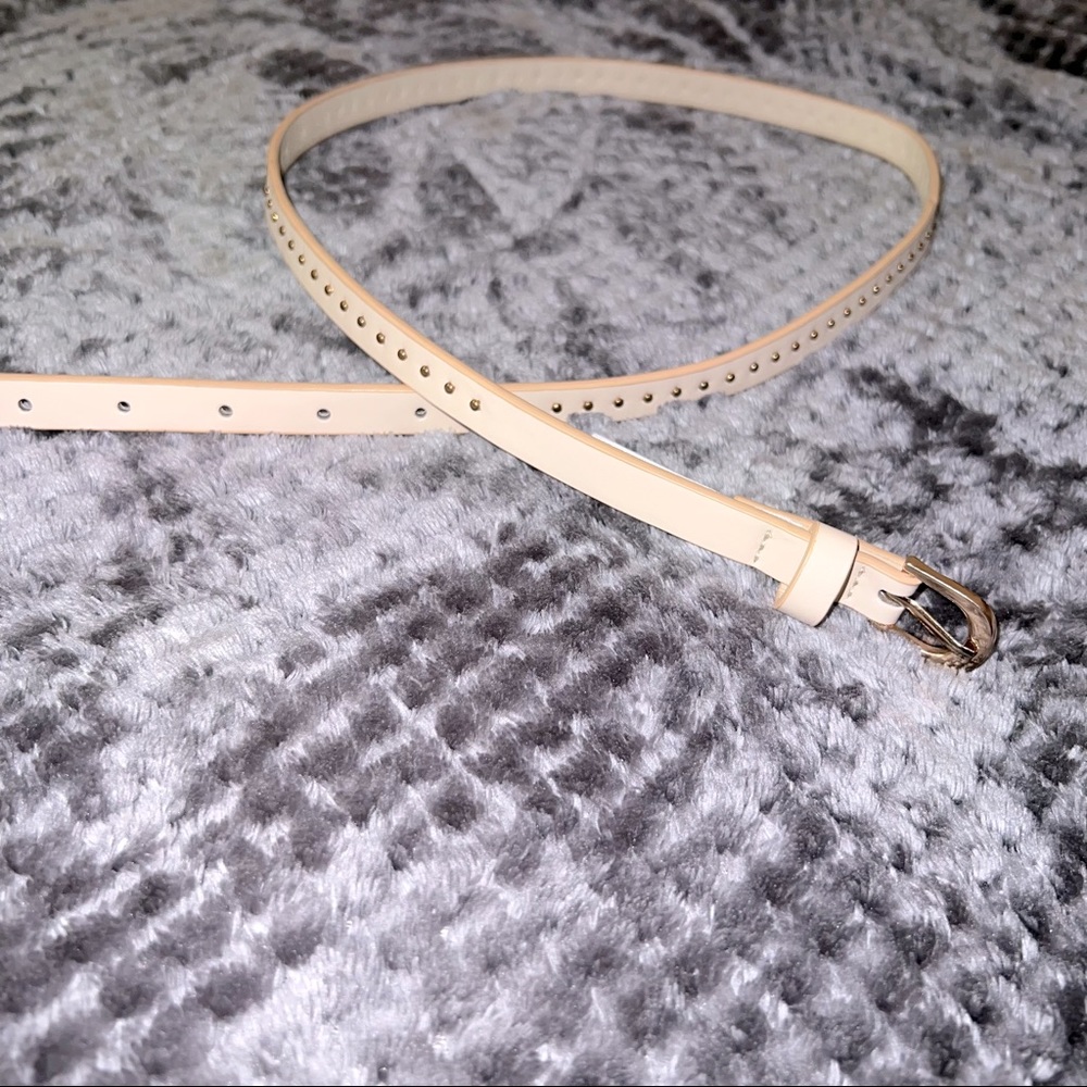 nordstrom belt beige, skinny - beaded design - fits S/M 1/2 inch